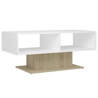 vidaXL Coffee Table White and Sonoma Oak 103.5x50x44.5 cm Engineered Wood