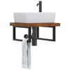 vidaXL Basin Shelf Wall Mounted Steel and Solid Wood Oak