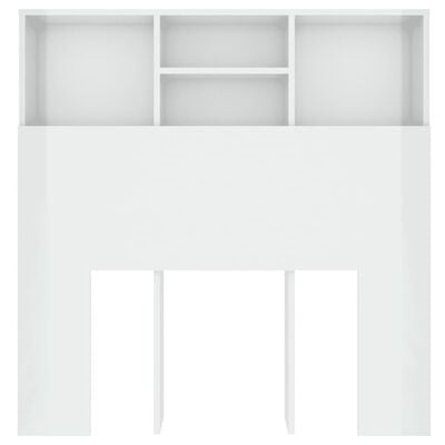 vidaXL Headboard Cabinet High Gloss White 100x19x103.5 cm