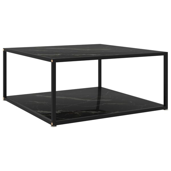 vidaXL Coffee Table Black 80x80x35 cm Tempered Glass