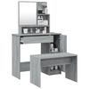 vidaXL Dressing Table Set Grey Sonoma 86.5x35x136 cm