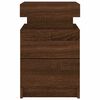 vidaXL Bedside Cabinet with LED Lights Brown Oak 35x39x55 cm