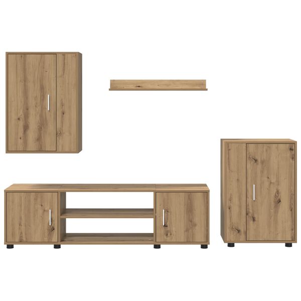 vidaXL TV Cabinet Set Wall-mounted 4 pcs Artisan Oak Engineered wood