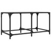 vidaXL Coffee Table with Black Glass Top 78.5x40x40 cm Steel