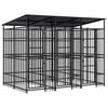 vidaXL Outdoor Dog Kennel with Roof Steel 5.53 m&sup2;
