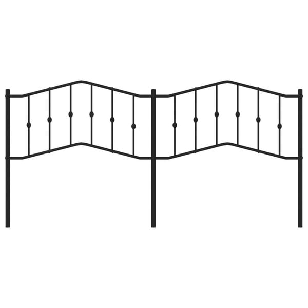 vidaXL Metal Replace Headboard Black 200 cm