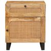 vidaXL Bedside Cabinet Natural 50 x 33 x 60 cm Solid Mango Wood