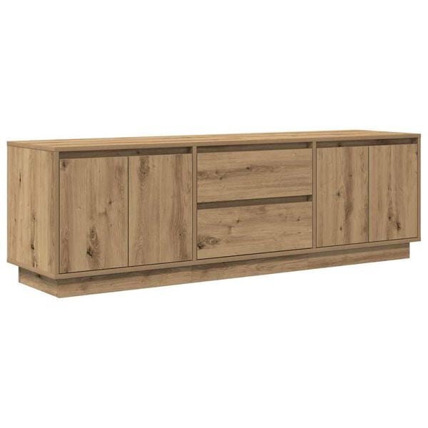 vidaXL TV Cabinet with LED Lights Artisan Oak 160.5x41x50 cm