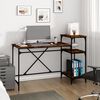 vidaXL Desk with Shelves Smoked Oak 135x50x90 cm Engineered Wood&Iron