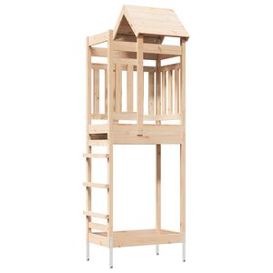 vidaXL Play Tower Brown 52.5 x 85 x 238 cm Solid Pine Wood