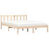 vidaXL Bed Frame Natural 152 x 203 cm Solid Pine Wood