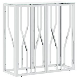 vidaXL Console Table Silver 70x30x70 cm Stainless Steel and Glass