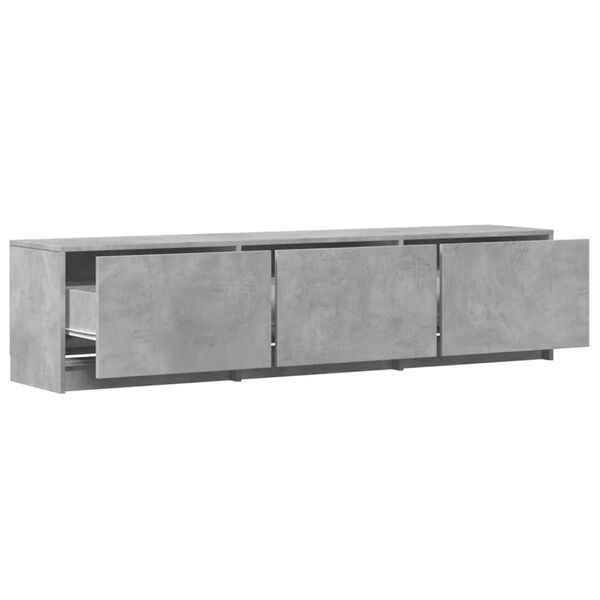 vidaXL TV Cabinet with LED Concrete 165 x 34 x 40 cm Engineered Wood