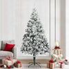 vidaXL Artificial Christmas Tree with 300 LEDs with Stand White 240 cm