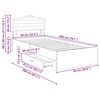 vidaXL Bed Frame with Drawer Grey Sonoma 90 x 200 cm Engineered Wood