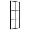 vidaXL Interior doors 83 x 201.5 cm Aluminium Black and Transparent
