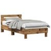 vidaXL Bed Frame Old Wood 193 x 95 x 88 cm Solid Oak Wood