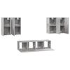 vidaXL 6 Piece TV Cabinet Set Concrete Grey Engineered Wood