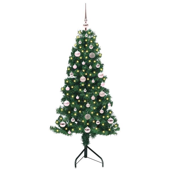 vidaXL Corner Artificial Christmas Tree Green 150 cm PVC and Metal