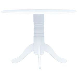 vidaXL Dining Table White 106 cm Solid Rubber Wood