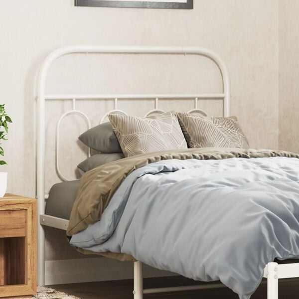 vidaXL Metal Replace Headboard White 90 cm