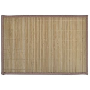 6 Bamboo Placemats 30 x 45 cm Brown