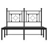 vidaXL Metal Bed Frame without Mattress with Headboard Black 120x190cm