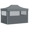 vidaXL Professional Folding Party Tent with 3 Sidewalls 3x4 m Steel Anthracite