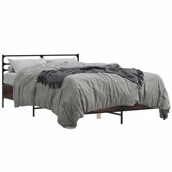 vidaXL Bed Frame without Mattress Brown Oak 120x190 cm Small Double