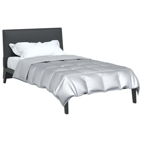 vidaXL Summer Duvet Silver 135 x 220 cm Satin and Microfiber