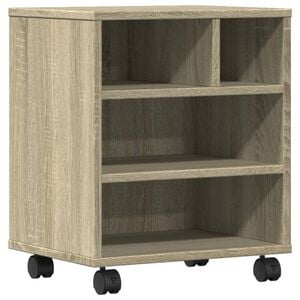 vidaXL Printer Stand with Wheels Sonoma Oak 41x32x48 cm