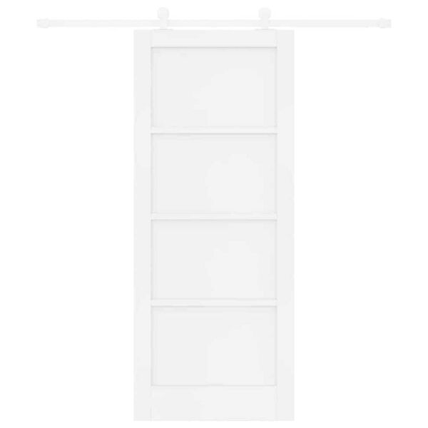 vidaXL Sliding Door White 83 x 202 cm Solid Pine Wood