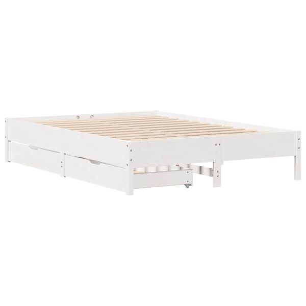 vidaXL Bed Frame without Mattress White 120x200 cm Solid Wood Pine