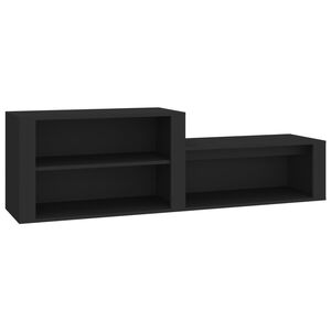 vidaXL Shoe Cabinet Black 150x35x45 cm Engineered Wood