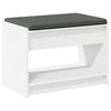 vidaXL Hall Bench White 63 x 38 x 45 cm Engineered Wood and Fabric