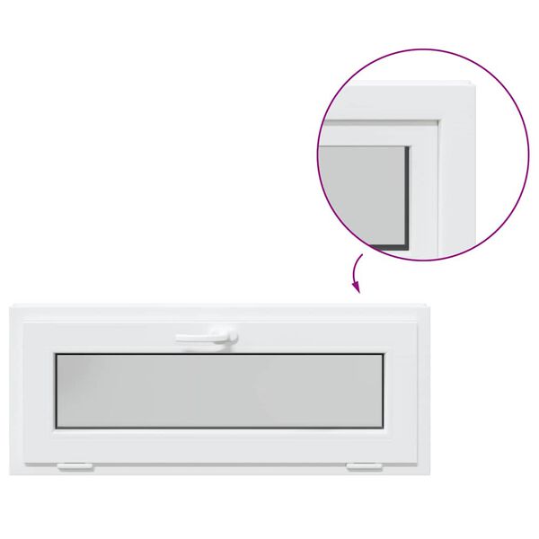 vidaXL Basement Window RISOR 100x40 cm Tilt 3 Glazing White
