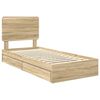vidaXL Storage Bed with Drawer Sonoma Oak 90 x 190 cm Engineered Wood