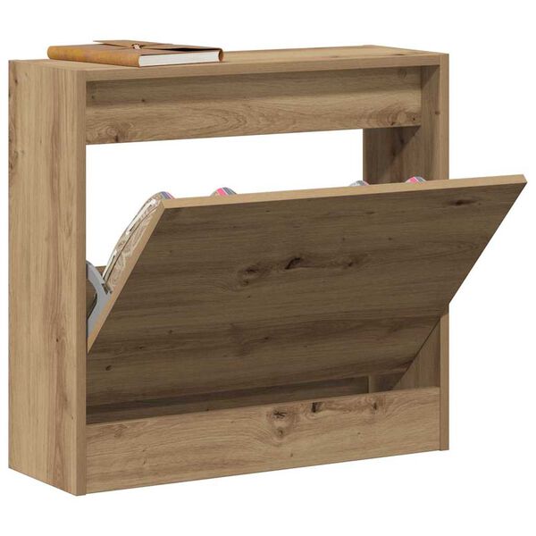 vidaXL Shoe Cabinet Artisan oak 60 x 21 x 57 cm Engineered wood