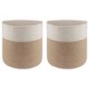 vidaXL Plant Pot Set 2 pcs Natural and White &Oslash; 28 x 28 cm