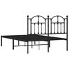 vidaXL Metal Bed Frame without Mattress with Headboard Black 120x200cm