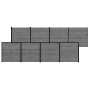 vidaXL Fence Set 1391 x 186 cm WPC and Aluminium Grey