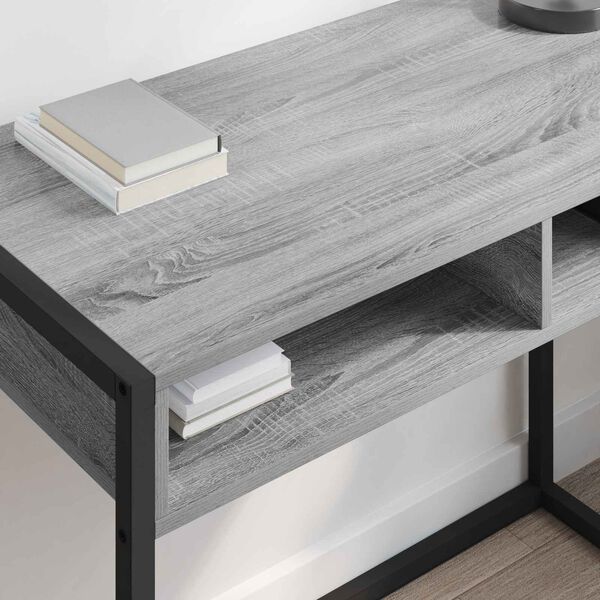 vidaXL Desk with Storage Grey Sonoma 100 x 50 x 75 cm Engineered Wood
