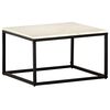 vidaXL Coffee Table White 60x60x35 cm Real Stone with Marble Texture