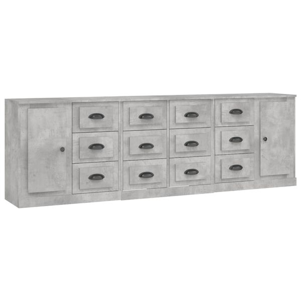 vidaXL Sideboards 3 pcs Concrete Grey Engineered Wood