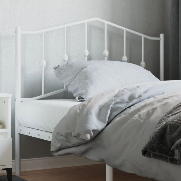 vidaXL Metal Replace Headboard White 107 cm