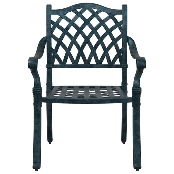 vidaXL Garden Chair 2 pcs Green 55 x 56.5 x 91cm Aluminium
