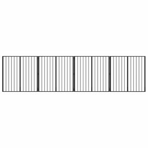 vidaXL Dog Gate 4 pcs Black 100 x 100 cm Galvanised Steel