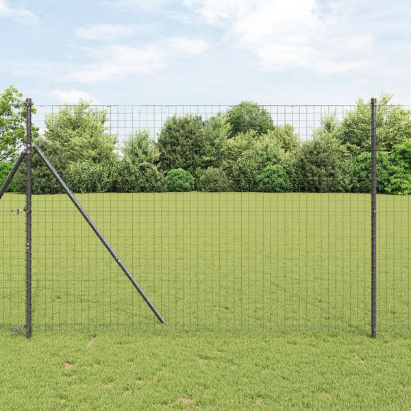 vidaXL Fence Post Other 26 pcs Grey 3.2 x 3.2 x 200 cm Steel