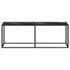 vidaXL Console Table Black Marble 220x35x75.5cm Tempered Glass