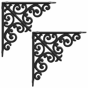 vidaXL Wall Shelf Brackets 2 pcs Black 9.5 x 9.5 x 3 cm Steel